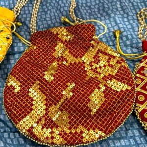 Indian bag with gold sequins